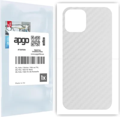 Produktbild von apgo Rückseite Schutzfolie für Apple iPhone 12 Pro Max -  Hinten Schutzfolie Carbon Transparent (durchsichtig), Rückseite Folie schützt vor Kratzern und Fingerabdrücken