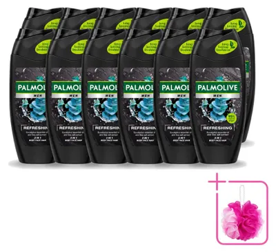 Produktbild von 12 x Palmolive Men 3in1 Douchegel Refreshing - 250 ml - Sparpackung - 12 Stücke