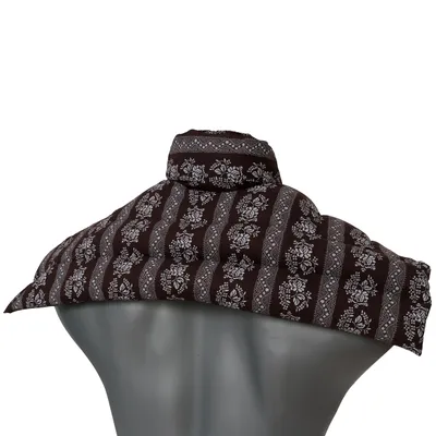 Produktbild von Wärme Nackenkissen: Kirschkernkissen Schulter & Nackenkissen mit Kragen. Nackenwärmer Körnerkissen Wärmekissen (Blumen-braun, Kirschkerne)