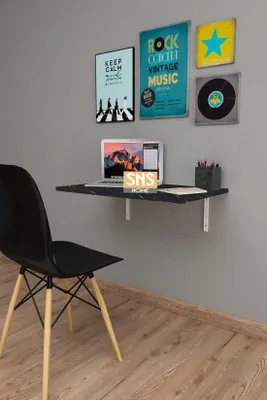 Produktbild von Wandklapptisch Klapptisch 72 x 45 cm Schwarz Marmoroptik