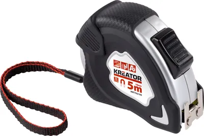 Obrázok produktu pre KREATOR merací pásik 5 m - Auto Lock s potlačou na oboch stranách + klip na opasok - Merací pásik 5 m