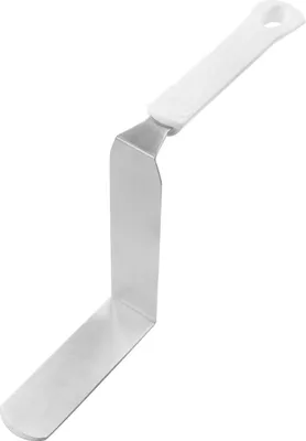 Produktbild von Dr. Oetker Winkelpalette extra hoch, Streichmesser zum Dekorieren und Verzieren von Torten, Küchenhelfer mit Funktionsteil aus Edelstahl, hochwertiges Glasurmesser(Farbe: Weiß/Silber),Menge:1Stück