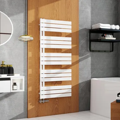 Produktbild von Acezanble Badheizkörper Flach 1320x600mm 881W Weiß Handtuchwärmer Seitenanschluss Warmwasser