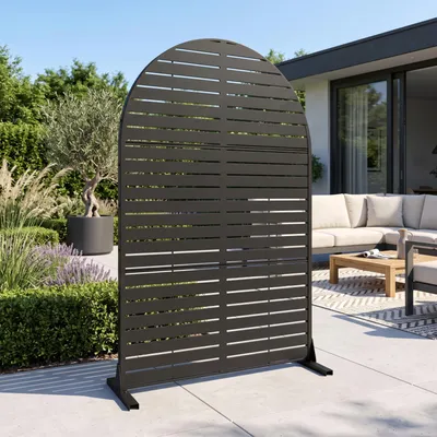 Produktbild von Trennwand ‘Nodepp’ Rundbogenform 180 x 120 cm indoor outdoor wetterfest Stahl Schwarz