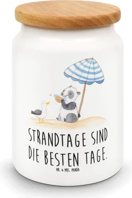 Produktbild von Mr. & Mrs. Panda aufbewahrungsbehälter Sommer Strandtage - Weiß - Geschenk, Erholung, zuckerdose, Vorratsbehälter, Strandurlaub, Urlaub Am Meer, Emotionen, Natur, Küste