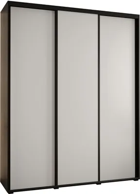 Produktbild von MEBLE KRYSPOL Davos 1 Schrank, drei Türen - 235,2x200x60 cm - Schwarz Weiß Schwarz