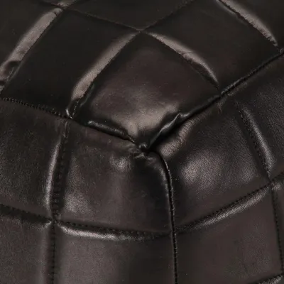 Zdjęcie produktu dla vidaXL Pufa czarna 40 x 40 x 40 cm Prawdziwa kozia skóra