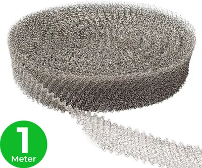 Produktbild von VerminBuster Mäusenetz – 1 m x 5 cm – Rattennetz – Edelstahl-Abwehrnetz – Stoßfugengitter