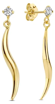 Produktbild von New Bling 9NBG-1024 – 14K Goud – Lange Oorbellen met Zirkonia – 25 mm
