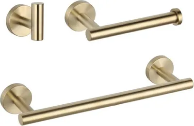 Produktbild von Bad-Accessoires-Set CHARLES 30 Gold gebürstet