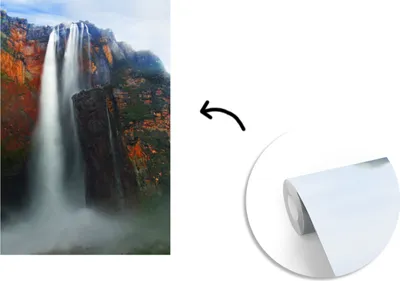 Produktbild von MuchoWow® Fototapete für Wohnzimmer oder Schlafzimmer Wandtapete Vinyl Motivtapete Höchster Wasserfall der Welt im Canaima-Nationalpark in Venezuela - 175x260 cm - Vinyltapete