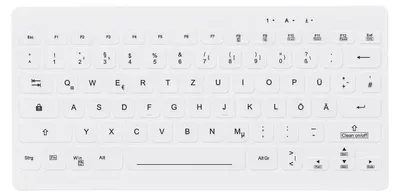 Produktbild von Contour Design Active Key Contour QuickClean Medizinische Tastatur Abnehmbare Abdeckung Mini Kabellos Weiß DE C4112, Mini, Kabellos, RF Wireless, Scherenschalter, QWERTZ, Weiß