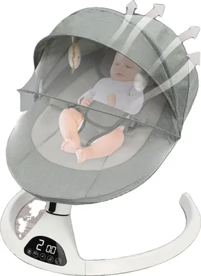 Obrázek produktu pro Elektrické dětské houpací křeslo, Bluetooth ukolébavky, automatické houpání, zelené