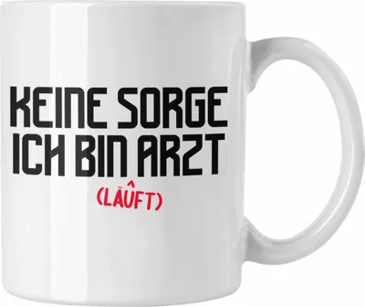 Produktbild von Trendation - Arzt Geschenk Tasse Lustig Männer Geschenkidee Kaffeetasse für Arzt Krankenhaus Ärzte (Weiß)