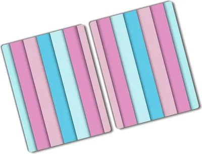 Produktbild von Tulup Glas Herdabdeckplatte - 2x40x52 cm - Glaskeramikkochfeld-Abdeckung Spritzschutz Glasabdeckplatte Kochplattenabdeckung und Schneidebrett - Zweiteilig - Kunst: modern & klassisch - Farbige Streifen - Mehrfarbig