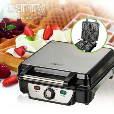 Produktbild von Leistungsstarkes Waffeleisen Grosse Leckere Waffeln Xxl 4 Grosse Knusprige Waffeln 1500W 230V