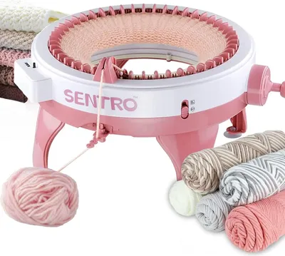 Produktbild von Strickmaschine mit 48 Nadeln und Reihenanzähler - vielseitiges Webgerät für Hüte und Schals