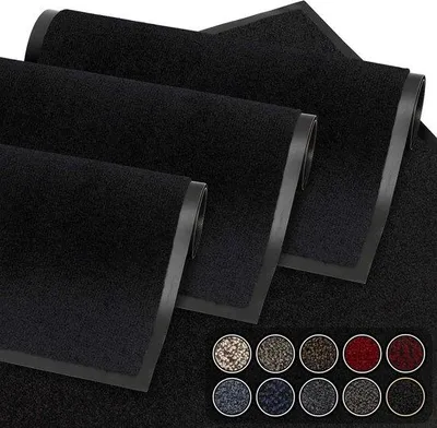 Produktbild von Unyqoos® Türmatte 60×90 cm – wasserdicht & rutschfest, Kunststoff, schwarz, 1 Stück – ideal für Eingangsbereich, Flur, Küche