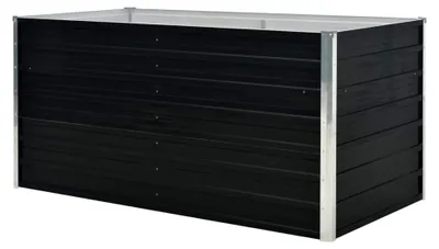 Produktbild von Hochbeet Pflanzbeet Gartenbeet Pflanzkübel Blumenkasten Gemüsebeet Blumenbeet aus verzinktem Stahl 160 x 80 x 77 cm (B x T x H) Anthrazit