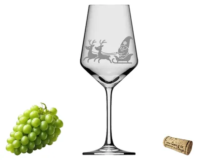 Produktbild von Exoda Weinglas Weihnachtswichtel Rentierschlitten 1 Stück 350ml spülmaschinenfest