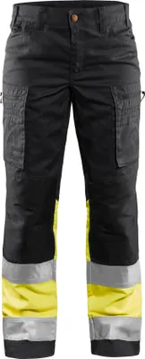 Produktbild von Blakläder Damen High Vis Bundhose mit Stretch 7161 1811 in zwei Farben, Farbe:schwarz/gelb, Größe:50