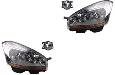 Produktbild von Scheinwerfer Satz passend für Citroen C4 Picasso 07-10 H7 H1 L&R + Nebel 8200074008 6202E1 00006202E1 6710027 0000620639 620639 0000620 Johns