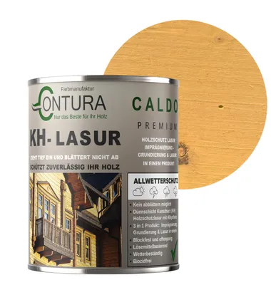 Produktbild von Contura KH Lasur 2,5Liter 3in1 Holzlasur Holzschutzlasur UV- Holzschutz Holzöl Dünnschichtlasur - R01001 Eiche hell
