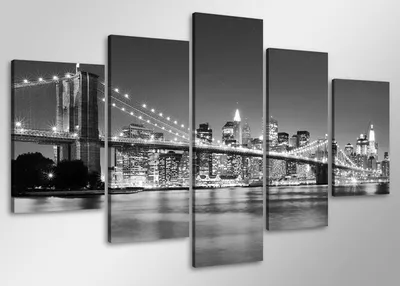 Produktbild von 6402 Brooklyn Bridge Leinwandbild 5-teilig 100x50 cm