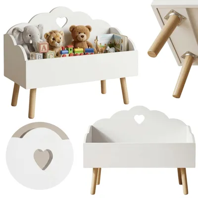 Image de Coffre à jouets avec motif nuage NUVU, 55 x 45 x 28 cm