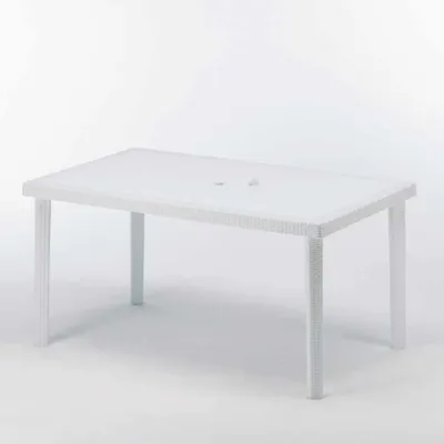 Produktbild von Grand Soleil Boheme Poly Rattan rechteckiger Tisch 150x90 - Weiß