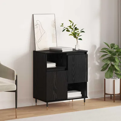 Image de vidaXL Sideboard noir imitation chêne 60 x 35 x 70 cm
