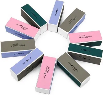 Produktbild von Famanu Nagelbuffer Blöcke 10 Stück - 4-Wege Poliergerät für Maniküre und Pediküre