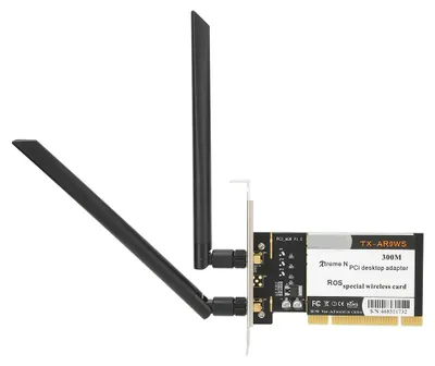 Obrázek produktu pro PCI adaptér pro stolní počítače, 300 Mb/s, bezdrátová síťová karta WiFi 802.11b/g/n, 2 antény, AR9223