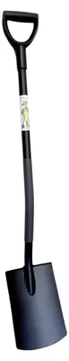 Produktbild von Ergonomic Flachspaten mit D-Stiel schwarz Gärtnerspaten Gartenspaten Grabespaten