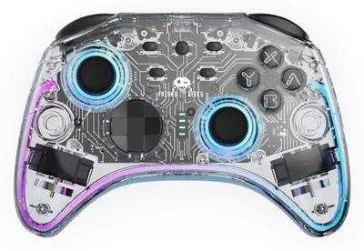 Produktbild von Kabelloser, mehrfarbiger, transparenter Controller mit LED-Beleuchtung für Nintendo Switch (Modell 1 & 2) und PC