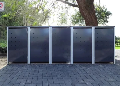 Produktbild von 5 Mülltonnenboxen Modell No.4 Anthrazitgrau für 120 Liter Mülltonnen