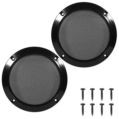 2er-Pack Lautsprecherabdeckungen 6,5 Zoll, Schwarz, Stahl/ABS