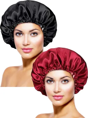 Satin Seidenhaube Fürs Schlafen – Große Schlafhaube Für Frauen Mit Bindeband, Schützt Lockiges & Geflochtenes Haar