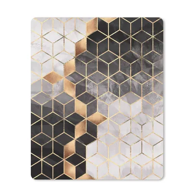 Produktbild von MuchoWow® Mauspad Mousepad Abstrakt - Würfel - Gold - Muster - Schwarz - Weiß 19x23 cm - Mousepads - Maus Mat - Pad - Mausunterlage - Mauspads - Spielen