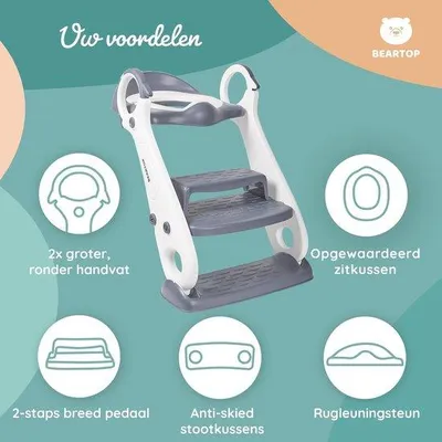 Produktbild von Famanu Kindertoilettverkleiner mit Treppe - stabil und rutschfest