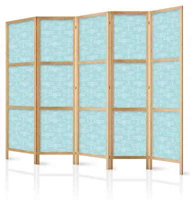 Produktbild von Muralo Japanischer PARAVENT 5-teilig Raumteiler klappbar PREMIUM-Vliesleinwand FLUGZEUGE für Kinderzimmer 225cmx172cm