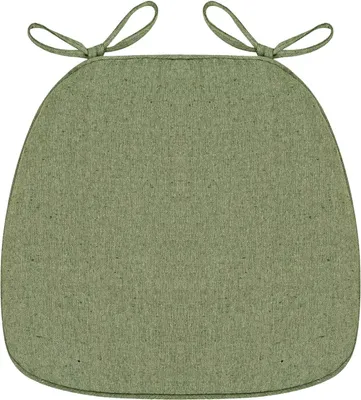 Produktbild von Stuhlkissen mit Bändern, 40,6 x 33 x 5,1 cm, rutschfest, für Küchen- und Esszimmerstühle, dichte Schaumstofffüllung, Sitzkissen mit abnehmbarem Bezug, Grün