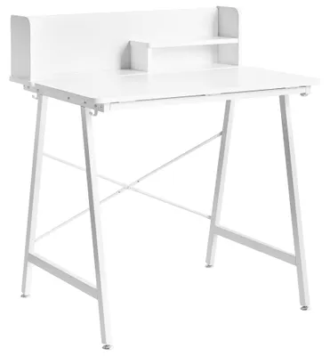 Produktbild von BELIANI Zeichentisch Weiß Faserplatte 80 x 62 cm mit Neigbarer Tischplatte Verstellbar Modernes Design Homeoffice Schreibtisch Bürotisch