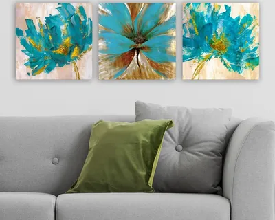 Produktbild von Wallity, 3P5778- RMY1108, Bunt, Leinwandbilder, 90 x 30 cm, 100% Leinwand