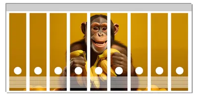 Produktbild von Wallario Ordnerrücken Sticker, selbstklebend für breite Ordner, 9 Stück, Motiv Glücklicher Bananenfan