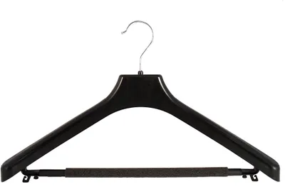 Produktbild von Kleiderbügel für Anzüge und 2-Teiler Kostümbügel 45 cm schwarz NEU 50 Stück