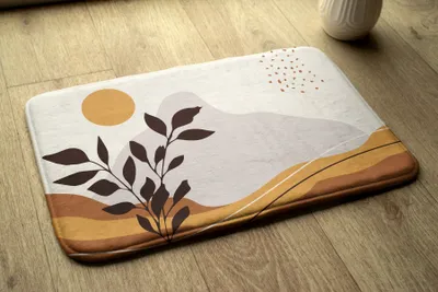 Produktbild von Badteppich Saugfähige - Badezimmer Teppich - Rutschfester Badvorleger Badematte - 90x60 cm - Sonnige Landschaft