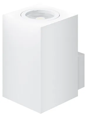 Productafbeelding van Zio LED-wandlamp, matwit, met een lichtbundel van 38°, geschikt voor 50 mm GU10-lampen, met een modern, vierkant design voor binnenverlichting, van Beneito & Faure.