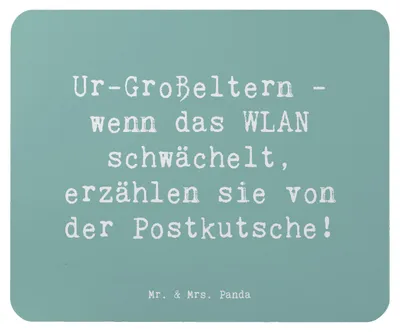 Produktbild von Mr. & Mrs. Panda Mauspad Spruch Ur-Großeltern Geschichten - Meeresbrise - Geschenk, Familie, Mouse Pad, Mousepad, Geburtstage, Ahnen, mausteppich, Anekdoten, laptop