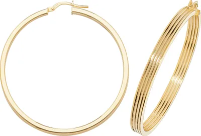 Image de Boucles d'Oreilles Créoles Femme Or 375/1000 - 40mm; TRS16373MM40
